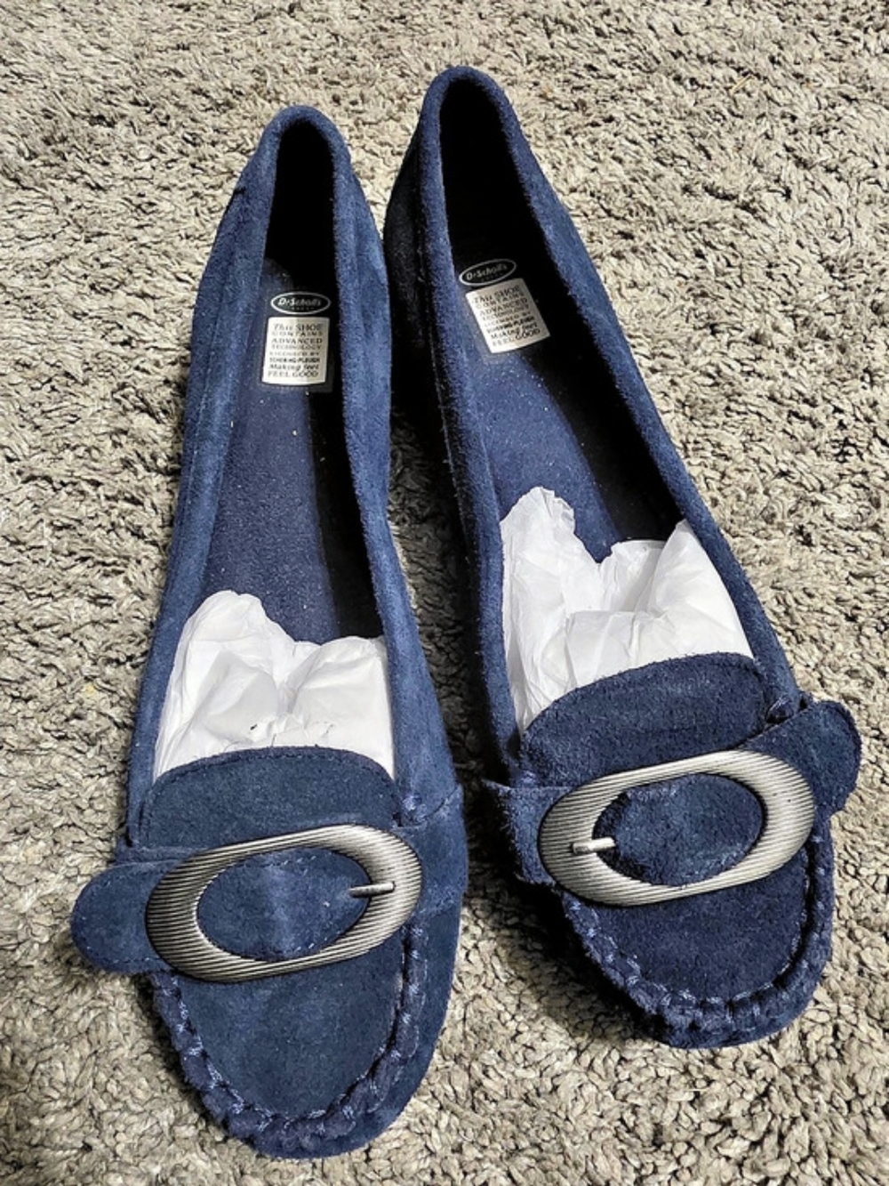 Dr. Scholl's Dalia Blue Buckle Wedge Loafers US 9